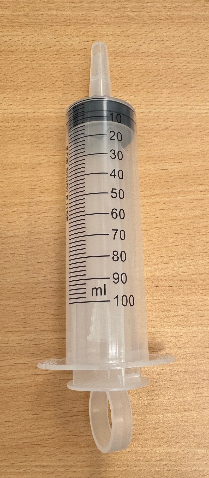 Syringe for measuring dilution rates between 2ml to 100ml