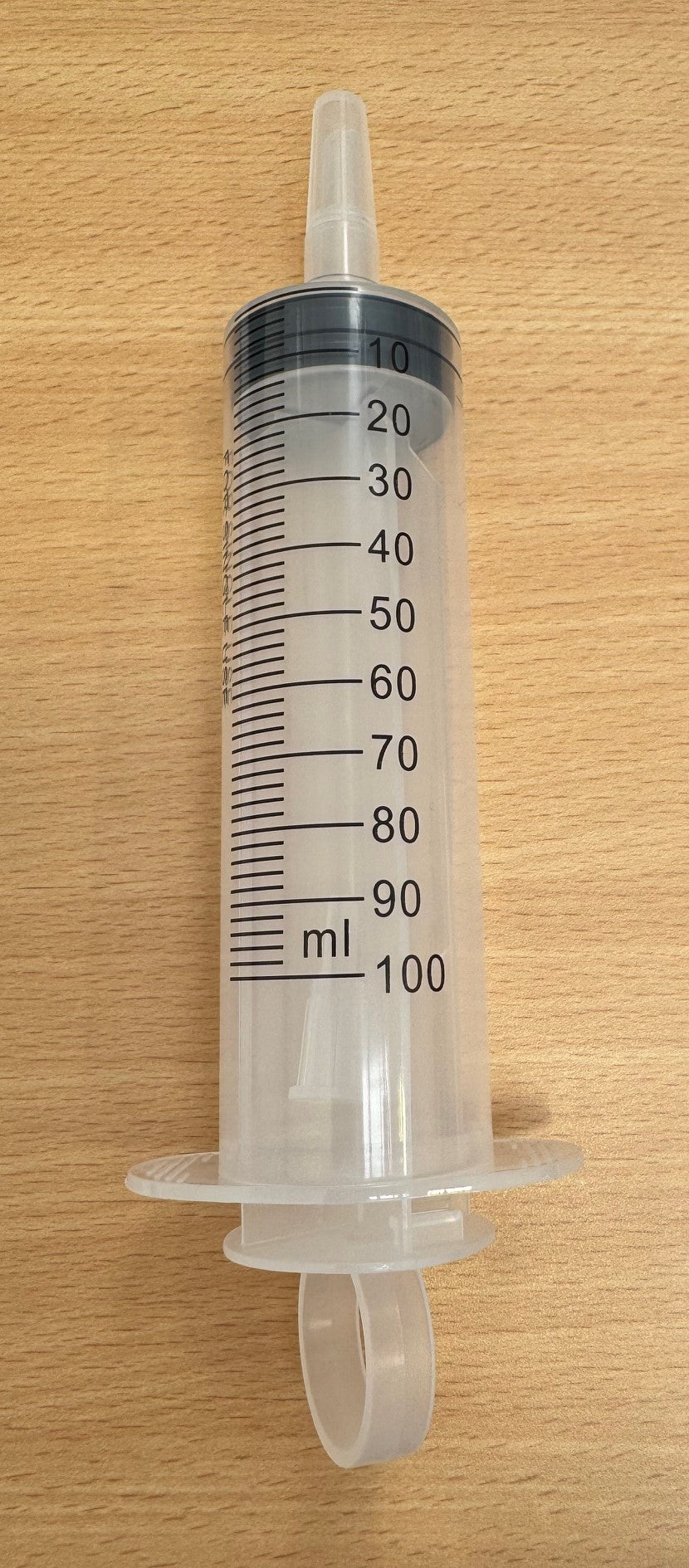 Syringe for measuring dilution rates between 2ml to 100ml