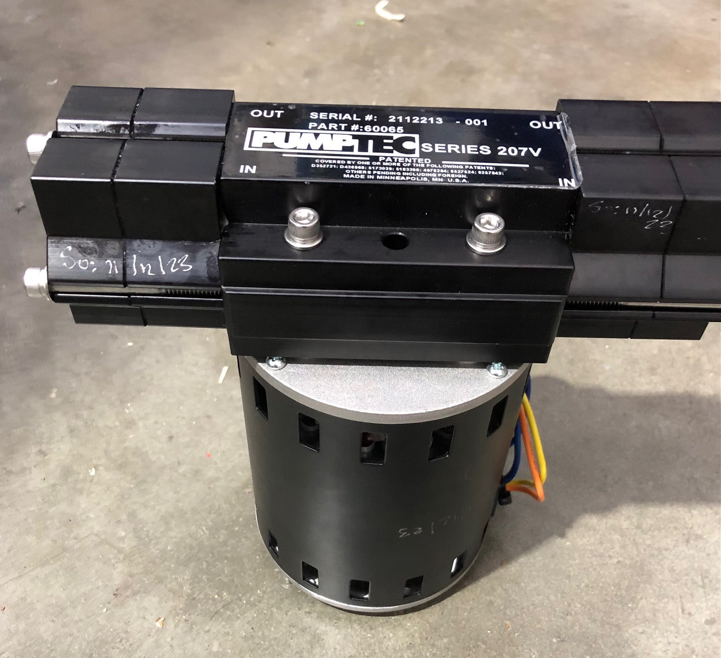 Ashby's 400psi pump head and induction motor including fitted bearing.