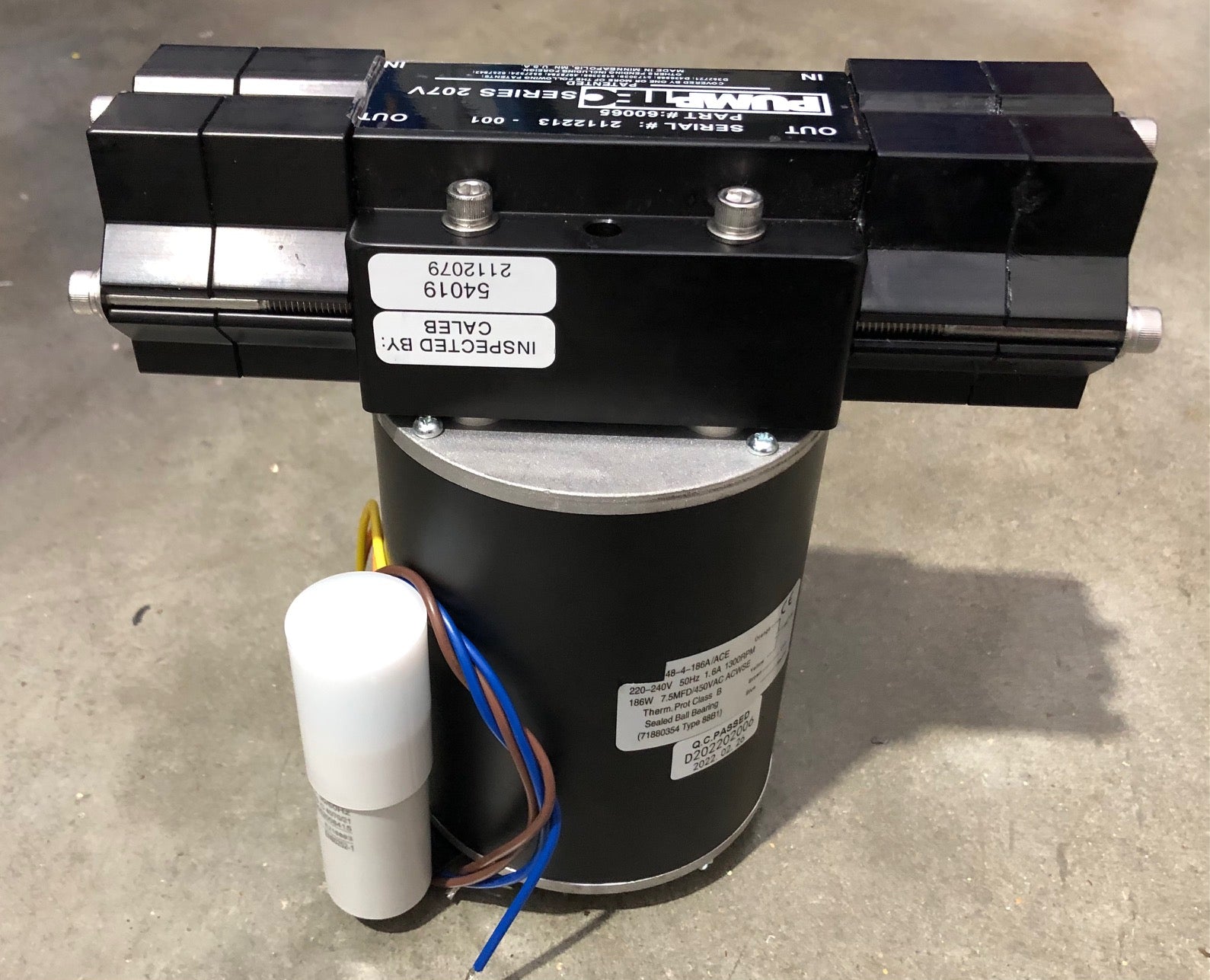 Ashby's 400psi pump head and induction motor including fitted bearing.