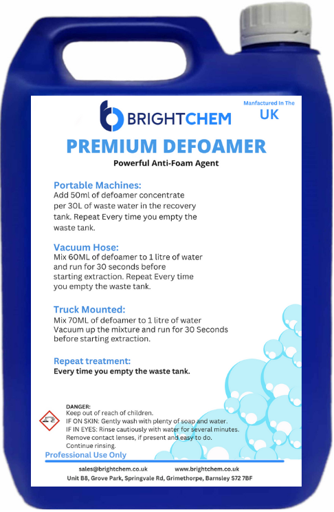 BrightChem Premium Defoamer Powerful Anti-Foam Agent for Carpet Cleaning Machines HC2016