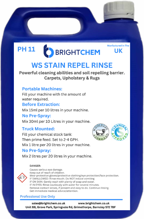 BrightChem WS STAIN REPEL RINSE Powerful cleaning abilities and soil repelling barrier PD0948