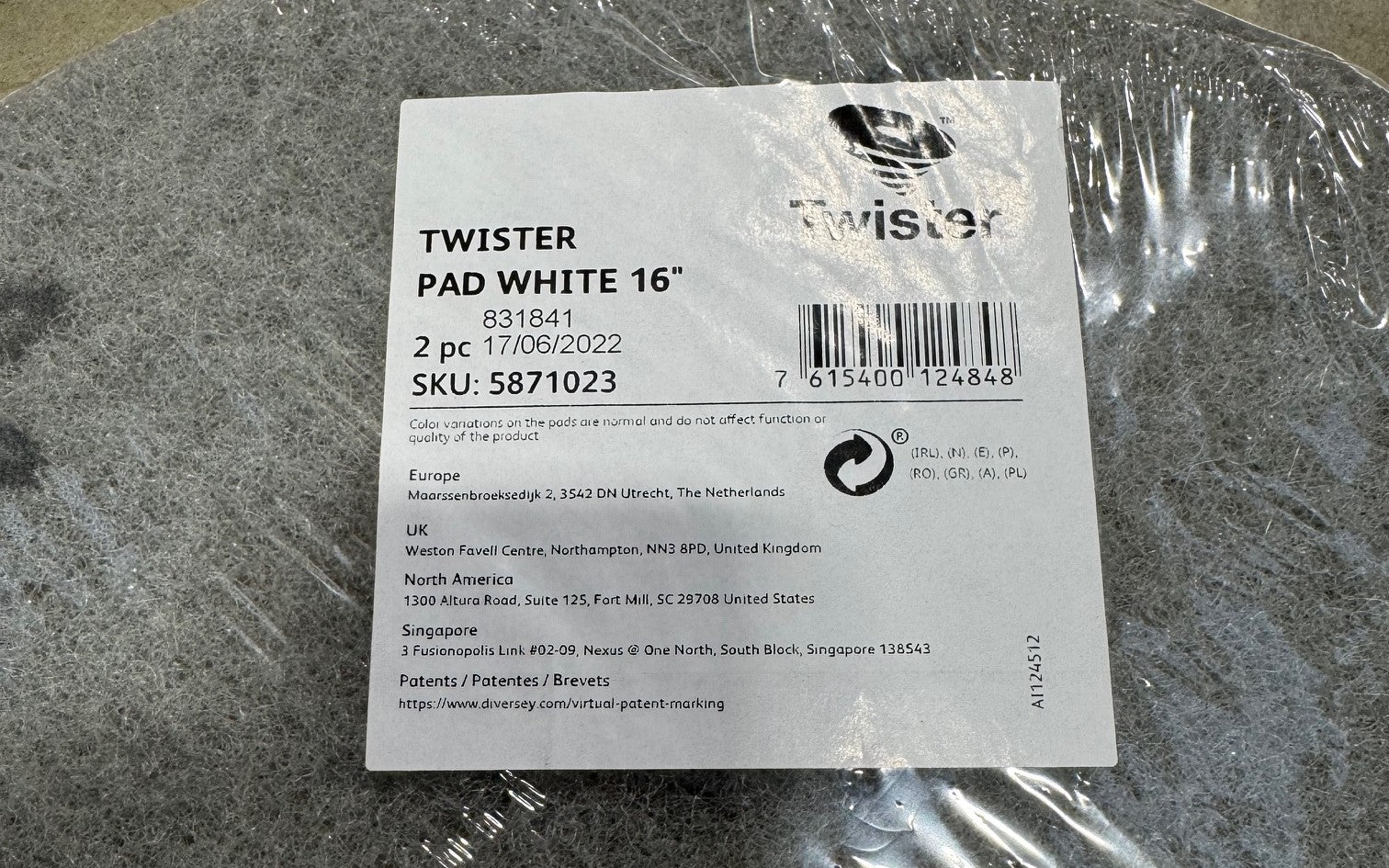 CLEARANCE OFFER Twister 16" Diamond Rotary Pads by HTC - Pack of 2 standard performance WHITE PADS