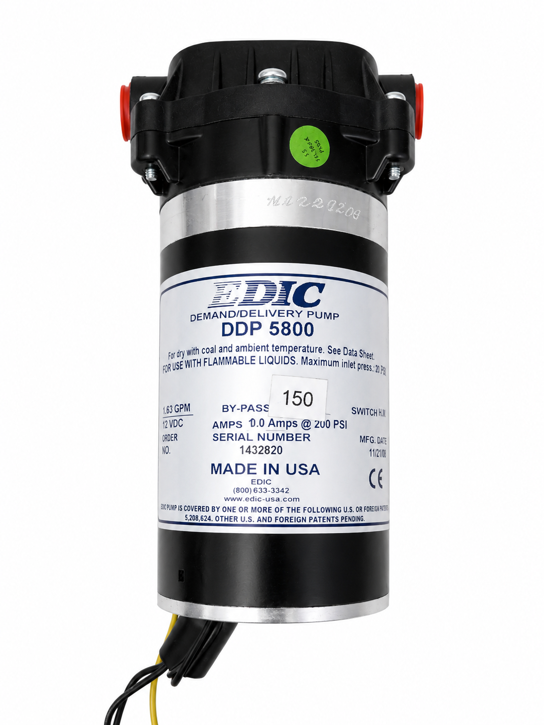 Prochem PC809147 Diaphragm Pump – 150 PSI Bypass, 230V