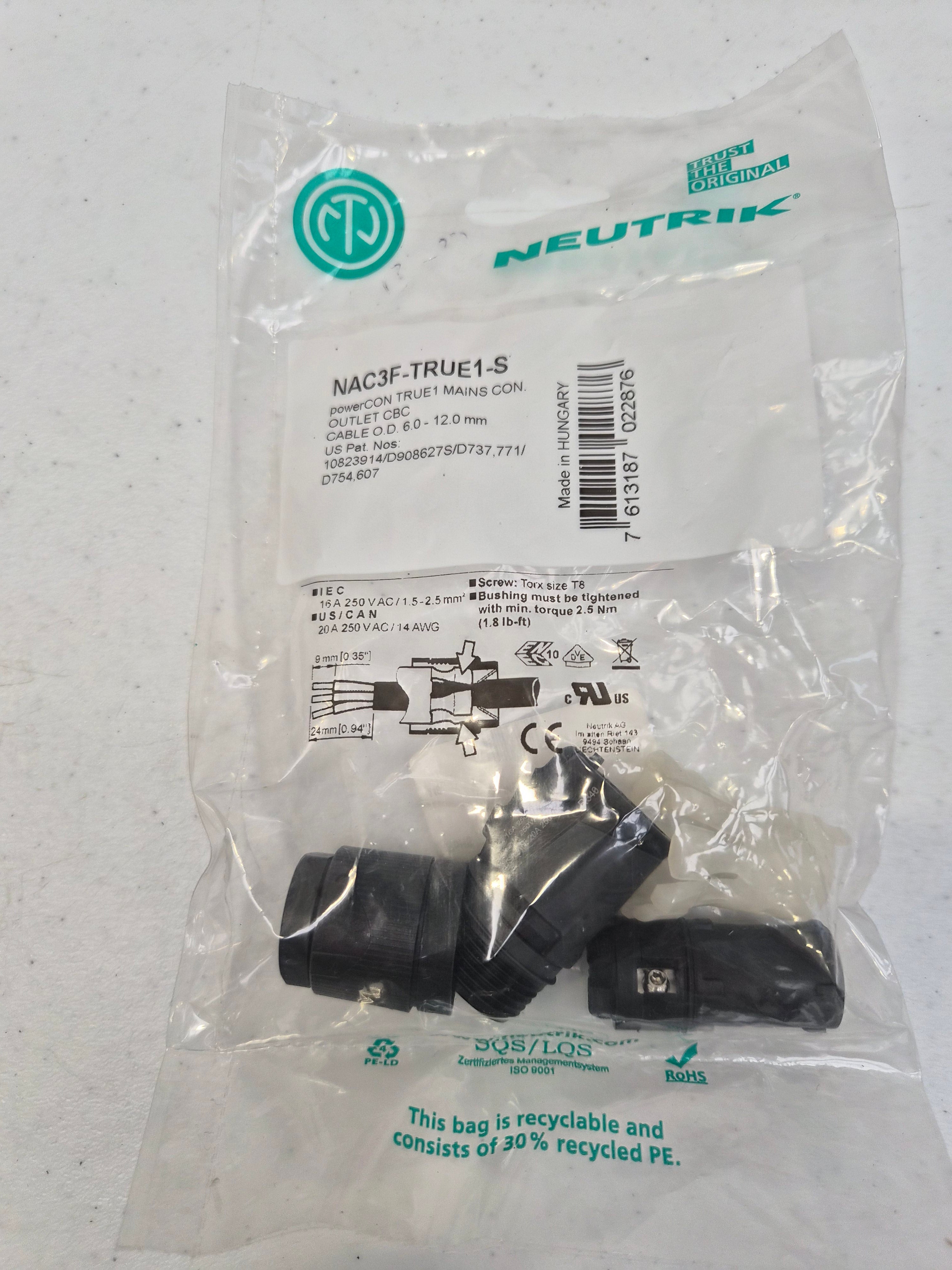 NAC3F-TRUE1-S  PowerCon True1 mains connector for Prochem Endeavor