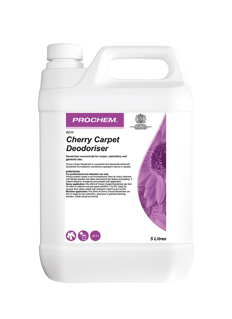 Prochem B224-05 Cherry Carpet Deodoriser 5 Litre (out of stock)   RESTOCK THIS WEEK