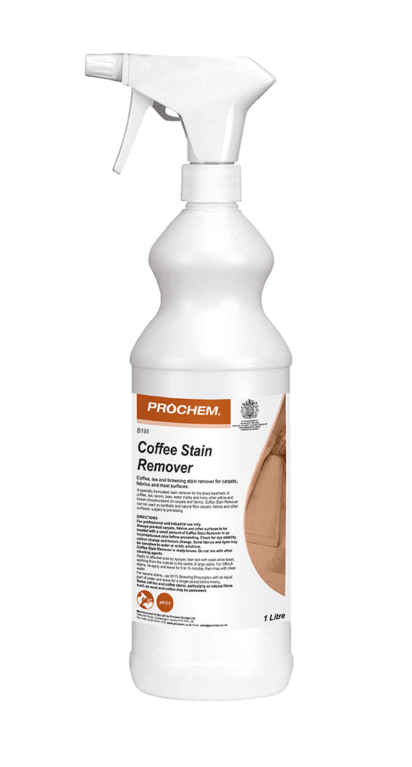 Prochem B195-01 Coffee Stain Remover W/ Spray 1 Litre