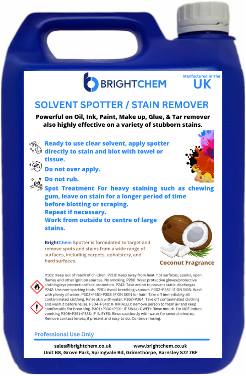 BrightChem Solvent Spotter Stain Remover for Carpet Cleaners BCSS