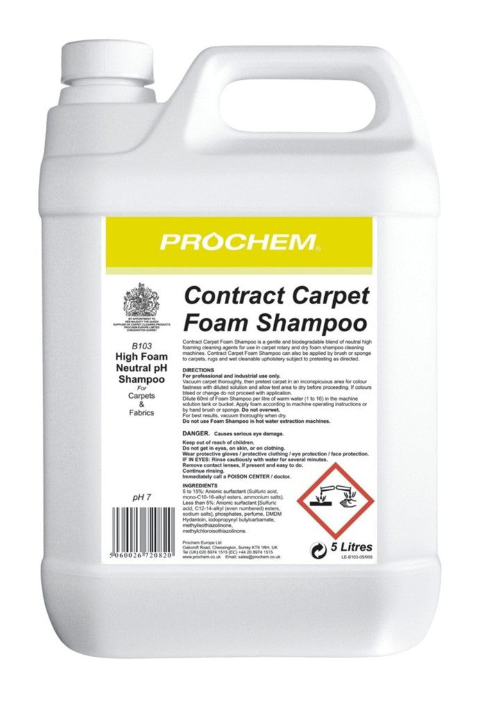 Prochem B103-05 Contract Carpet Foam Shampoo 5 Litre