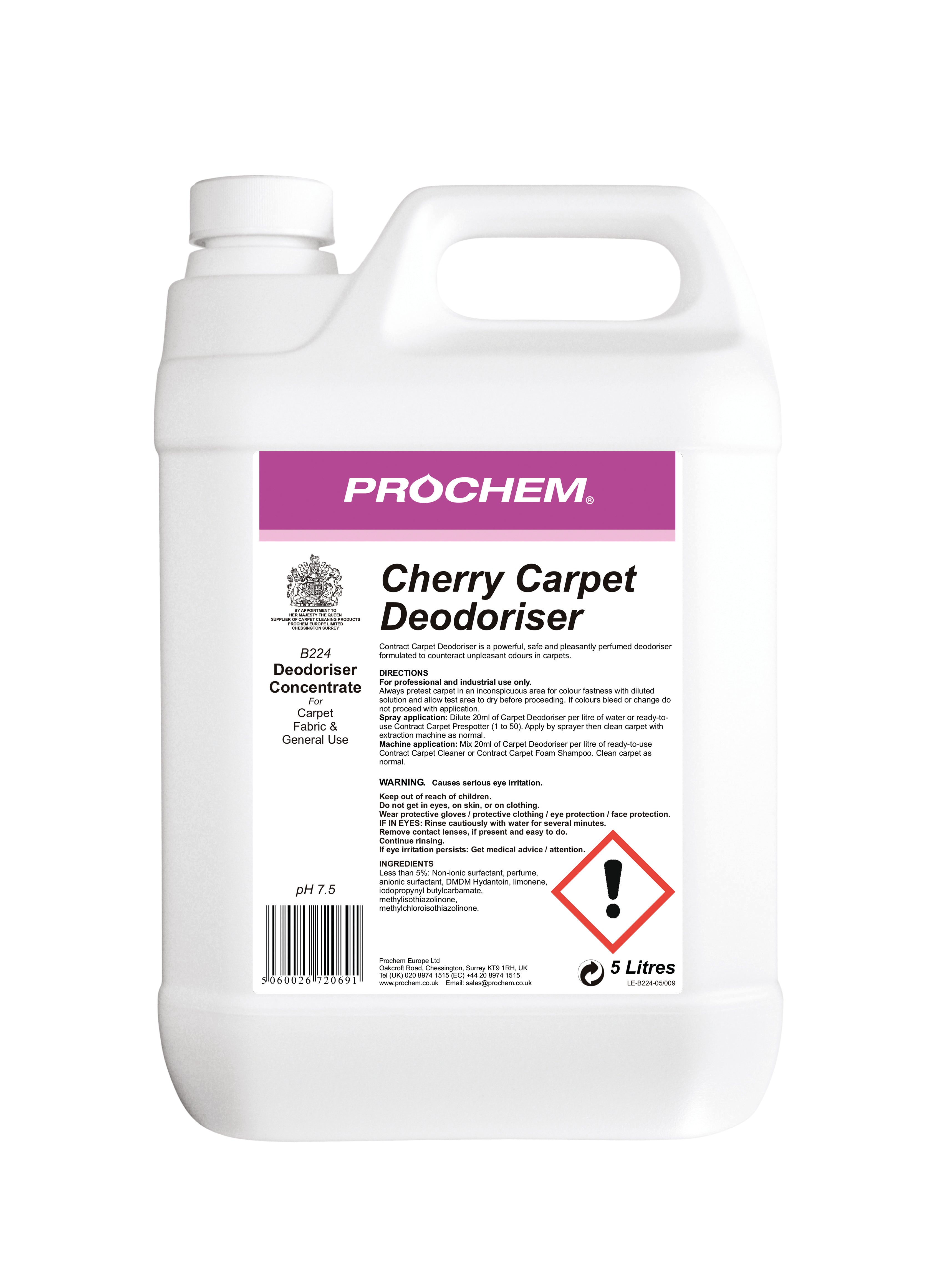 Prochem B224-05 Cherry Carpet Deodoriser 5 Litre