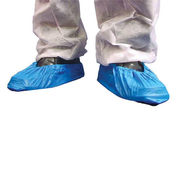 Basic Blue Plastic Overshoes Pack of 100pcs (50 Pairs) Carpet Protection VP0118