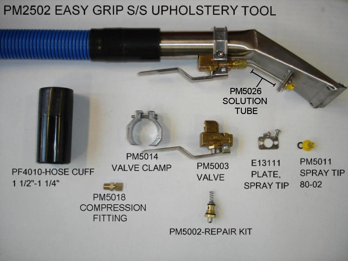 Prochem PM2502 hand tool upholstery cleaning Easy-grip stainless steel